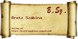 Bretz Szabina névjegykártya